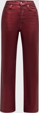 Veronica Beard Crosbie Wide-Leg Coated Jeans