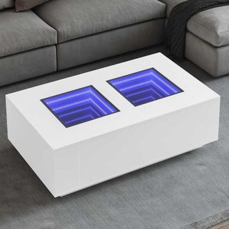 vidaXL Vidaxl - Mesa De Centro Con Led Infinity Blanca 116x69x40 Cm
