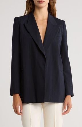 Reiss Willow Pinstripe Wool Blend Blazer in Navy at Nordstrom Rack, Size 4 Us / 8 Uk