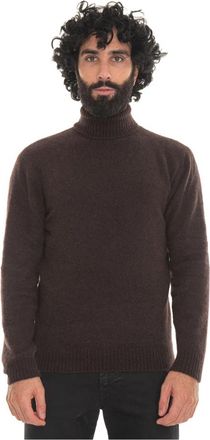 Hindustrie Kasjmiermix slim fit coltrui - Heren - Cashmere truien - Bruin - L - Kasjmier - Truien & Vesten