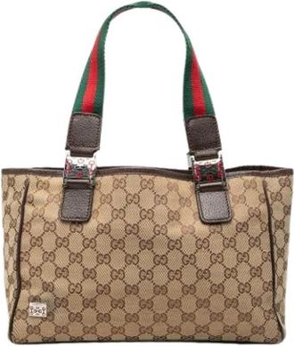 Gucci Pre-owned Vintage Tote Bag - Dames - Vintage Handtas - Beige - ONE Size - Leer - Vintage
