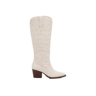 Crown Vintage Womens Crown Vintage Sury Cowboy Boot Off White SURY-WHT
