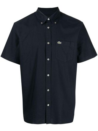 Lacoste logo-embroidered cotton shirt - Blue