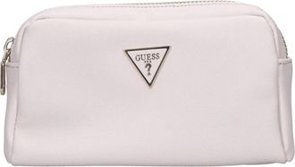 Guess Saffiano Vanity Case - Dames - Toilettassen - Beige - ONE Size - Leer - Tassen