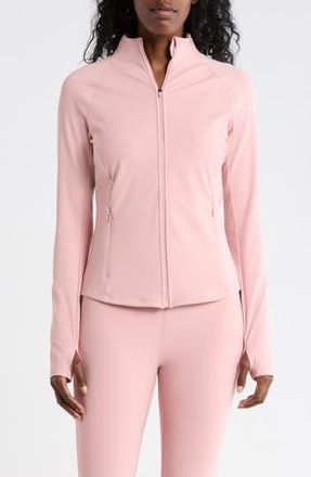 90 Degree by Reflex Felix Ribbed Active Jacket in Blush Silk at Nordstrom Rack, Size X-Small