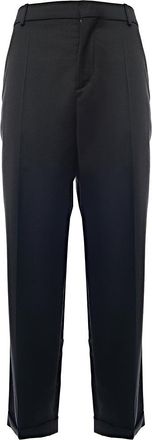 Balmain Mens Straight Tailored Wool Suit Trousers in Black - Size 46 (Waist)