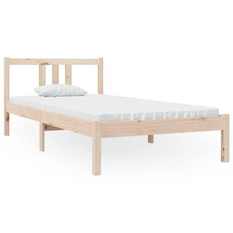 Berkfield Home Bed Frame Solid Wood 90x190 cm Single in Light Oak