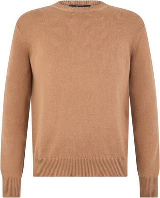 Herno Trui met ronde hals - Heren - Ronde hals truien - Beige - 4XL - Kasjmier - Truien & Vesten