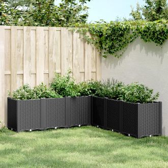 vidaXL Jardinera Pp Negro 160x160x53 Cm Vidaxl