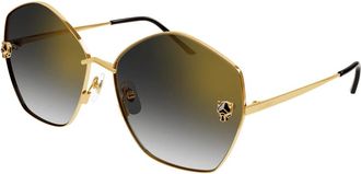 Cartier Sunglasses, female, Yellow, Size: 63 MM Ct0356S Sunglasses