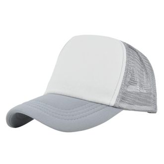 Generic Mesh Contrast Color Baseball Cap Solid Fashion Trucker Dad Cap Holiday Sun Visors Hat Adjustable Quick Dry Breathable Unisex Men Women Grey One Size