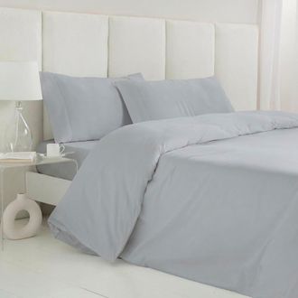 COTTON ARTEAN Funda n&oacute;rdica sat&eacute;n algod&oacute;n 300 hilos gris perla 240x220 cama 150