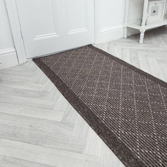 Runrug Hallway Runner Rug - Non-Slip, Hardwearing, 5mm - Boulevard in Brown | Size: 66 cm x 420 cm