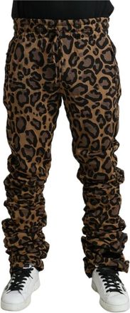 Dolce & Gabbana Slim-fit Broeken - Heren - Sweatpants - Bruin - XS - Polyester - Broeken