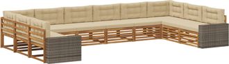 vidaXL Juegos De Sof&aacute;s 10 Uds. Madera De Acacia S&oacute;lida Vidaxl