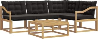 vidaXL Conjunto De Sof&aacute;s De Exterior 5 Uds. Blanco Y Negro Vidaxl