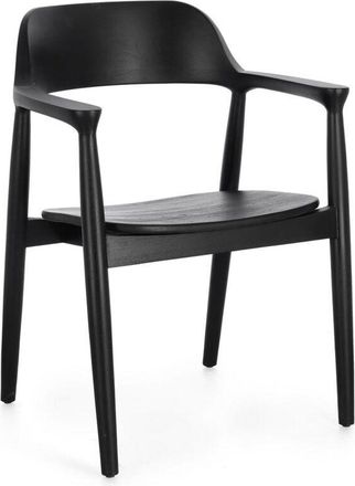 Decorspace Sedia Idris in legno teak con braccioli colore nero da interno -Confezione da 1 Pezzo