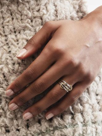 Spinelli Kilcollin Solarium diamond ring - women - Sterling Silver/Diamond/18kt Yellow Gold - 8 1/2