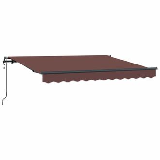 vidaXL Toldo Retr&aacute;ctil Marr&oacute;n 300 X 200 Cm Tela Vidaxl