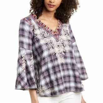 Johnny Was Mica Swing Blouse In Plaid