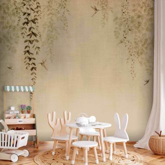 OEM Carta Da Parati Artgeist Colibr&igrave; Beige 450x315 Cm Autoadesiva