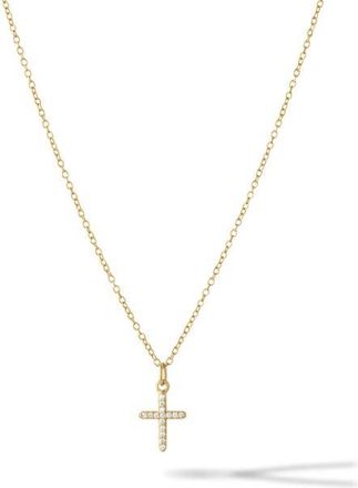 Vincero Pavè Cross Pendant Necklace in Gold at Nordstrom