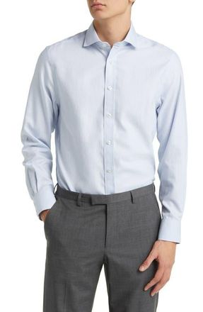 CHARLES TYRWHITT Non-Iron Clifton Weave Cutaway Slim Fit Shirt Single Cuff in Light Blue at Nordstrom, Size 18