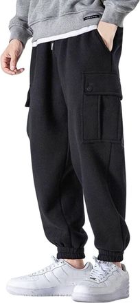 Generic Mens Thermal Trousers Tactical Cargo Combat Winter Warm Work Pants With Drawstring Sports Trouser With Multi Pockets Thicked Training Pants Track Pant
