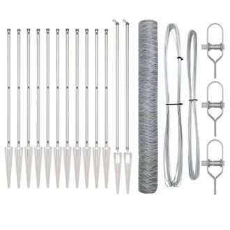 Berkfield Home Hexagon Fence 1.2x10 m Galvanised Steel in Silver