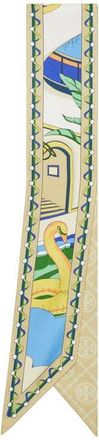 Tory Burch The Pool Skinny Silk Scarf in The Pool Ribbon Tie Blue at Nordstrom