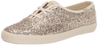 Keds Champion Glitter Trainers for Women, Gold Glitter, 5 UK