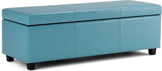 Simpli Home Avalon 48In Contemporary Rectangle Storage Ottoman Bench