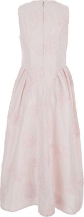 Rotate Womens Long Dress Pink Floral Embroidered Polyester