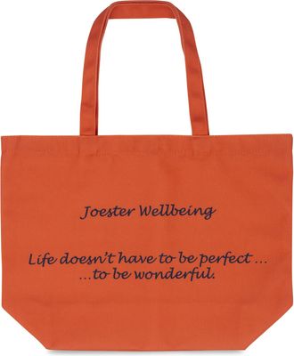 Generic Joester Wellbeing - Cotton/Canvas Tote Bag. (Quote 3: Life doesnt have to be perfect to be wonderful., Opulent Orange)