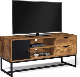 IDMarket Idmarket - Porta Tv Chicago A 2 Cassetti Con Armadio Dal Design Industriale