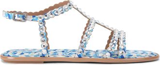 Carvela Womens Confetti Flat Sandals - Blue Fabric - Size UK 6