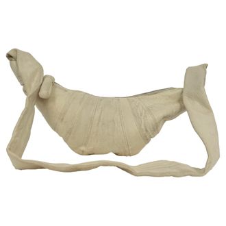 Christophe Lemaire Small Croissant Crossbody Bag in Cream Lamb Leather
