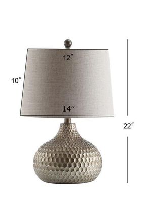 Jonathan Y Designs Bates Honeycomb LED Table Lamp in Antique Brown at Nordstrom