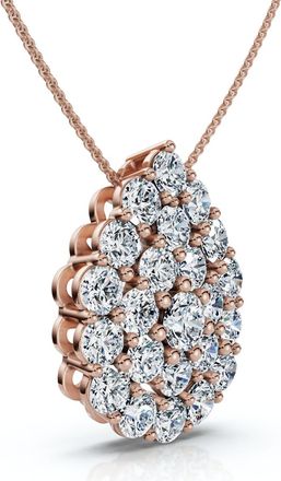 Pompeii3 2Ct Diamond Pear Shape Pave Pendant 14k Gold Necklace Lab Grown