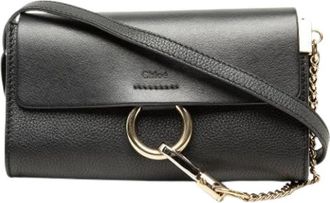 Chlo&eacute; Pre-owned Mini Faye Crossbody Bag - Dames - Vintage Schoudertas - Zwart - ONE Size - Leer - Vintage