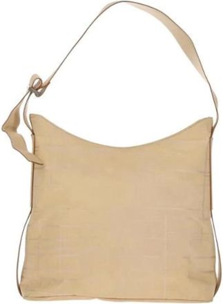 Ferragamo Pre-owned Shoulder Bags, female, Beige, Size: ONE SIZE Pre-owned Leather Shoulder Bag