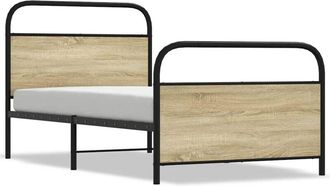 vidaXL Estructura de cama sin colchón 100x200 cm madera roble Sonoma Vidaxl