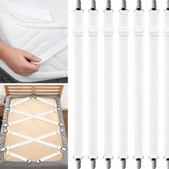 OEM Juego De Tensores Para S&aacute;banas Ajustables, S&aacute;banas Siempre Tensas, Ajustable De 35 A 130 Cm, Clips Met&aacute;licos Resistentes Con Protecci&oacute;n
