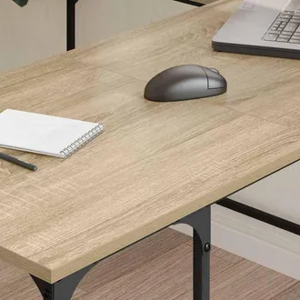 Berkfield Home Decorative Desk Sonoma Oak 139x139x75 cm Engineered Wood in Brown | Size: 139 x 139 x 75 cm