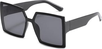 Generic Square Large Frame Mens Sunglasses Vacation Commuter Womens Sports Sun Glasses(Black)