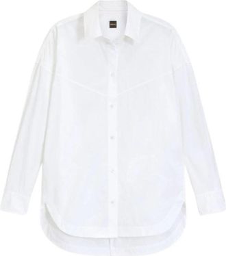 HUGO BOSS C Bostaffa - Dames - Overhemden - Wit - S - Katoen - Overhemden