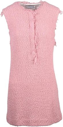 Iro Pink Boucl&eacute; Stretch Cotton Sheath Dress