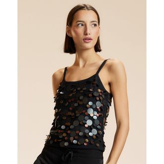 Cynthia Rowley Paillette Mesh Cami