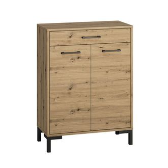 Petits Meubles Mueble para zapatos 2 puertas 1 cajón estratificado marrón