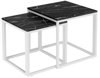 OEM Mesas De Centro M&aacute;rmol Negro Blanco Praven